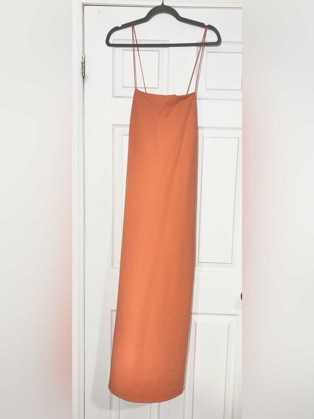 COS Open Back Midi Dress Orange Strappy Relaxed Fit Sleeveless Size Medium - Picture 10 of 16